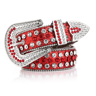 Faux Leather Bling Belt