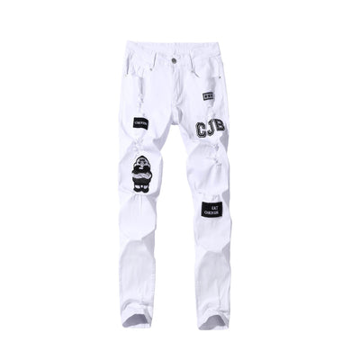 Distressed Denim Slim Fit Jeans
