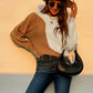 Thick Woolen Contrast Color Wave Sweater