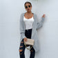 Long Loose Fitted Knitted Sweater with Pockets