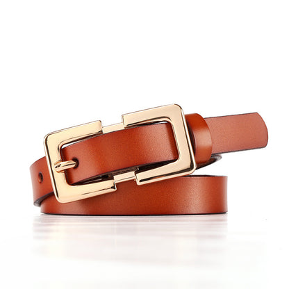 Retro Style Thin Leather Belt