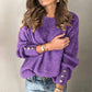 Long Sleeve Round Neck Button Knit Shirt