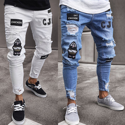 Distressed Denim Slim Fit Jeans