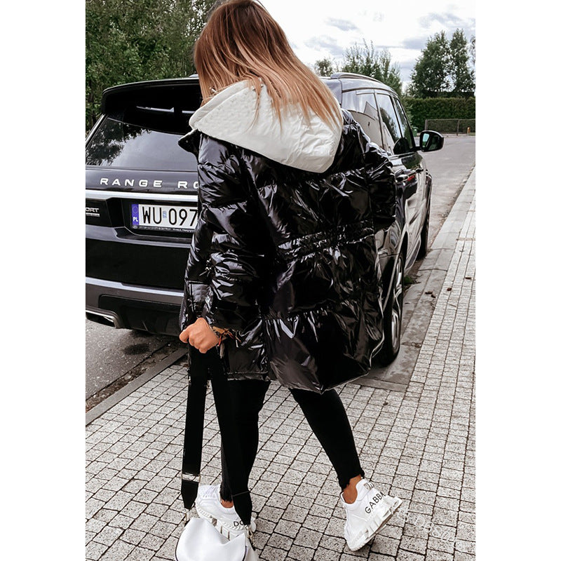 Shiny Hooded Coat