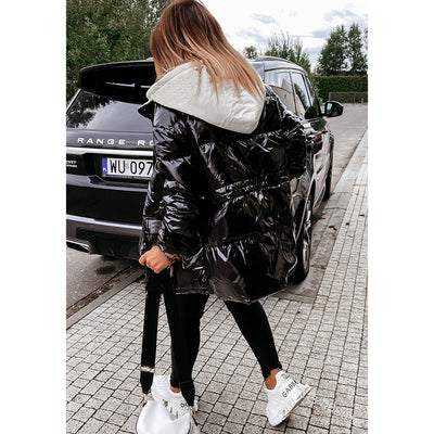 Shiny Hooded Coat