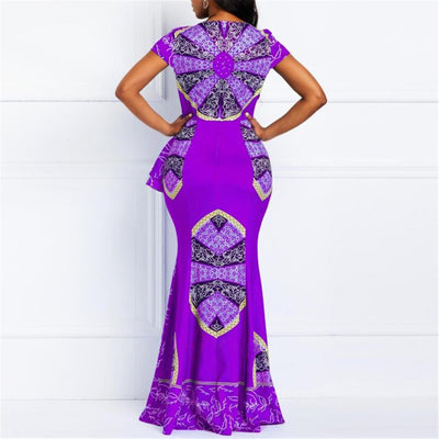 African Print Short Sleeve Dress