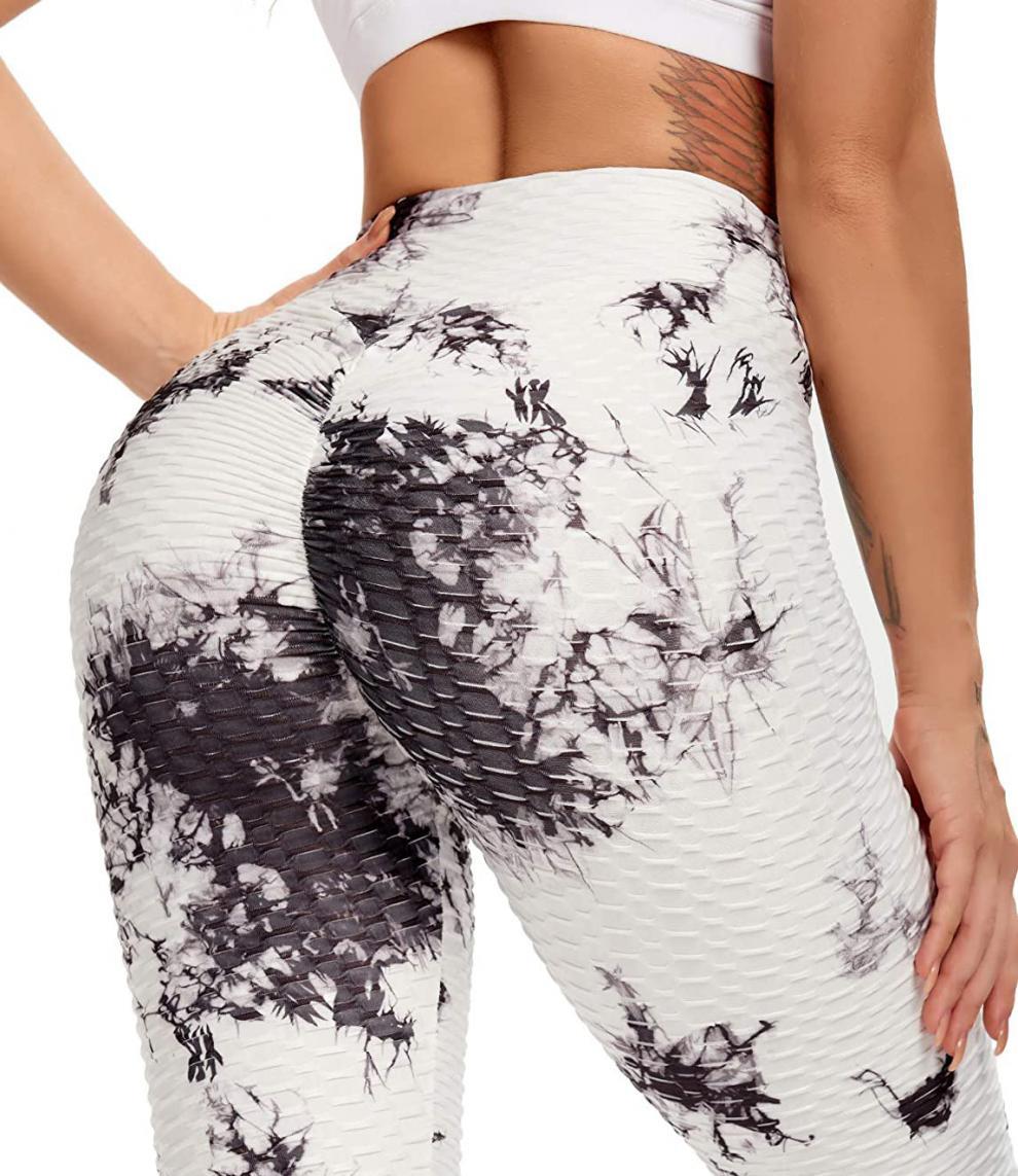 Tie-Dye Jacquard Bubble Yoga/Workout Pants (up to 3XXL)