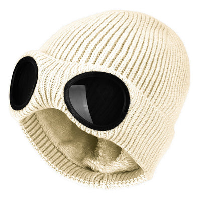 Knitted Wool Hat w/Built in Glasses
