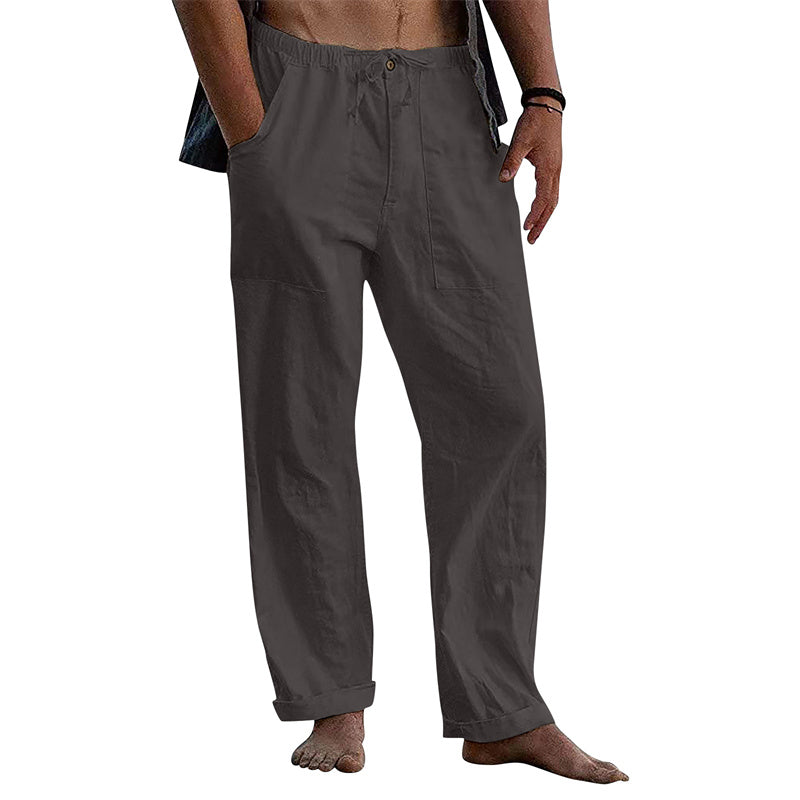 Loose Fitting Linen Drawstring Pants