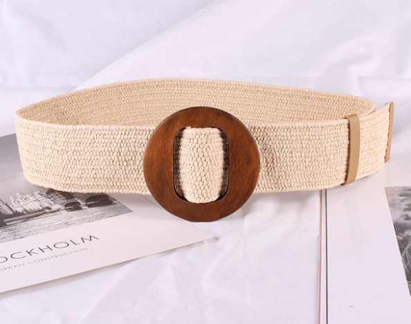 Hemp Weaved Rope Belts w/Wood Buckles