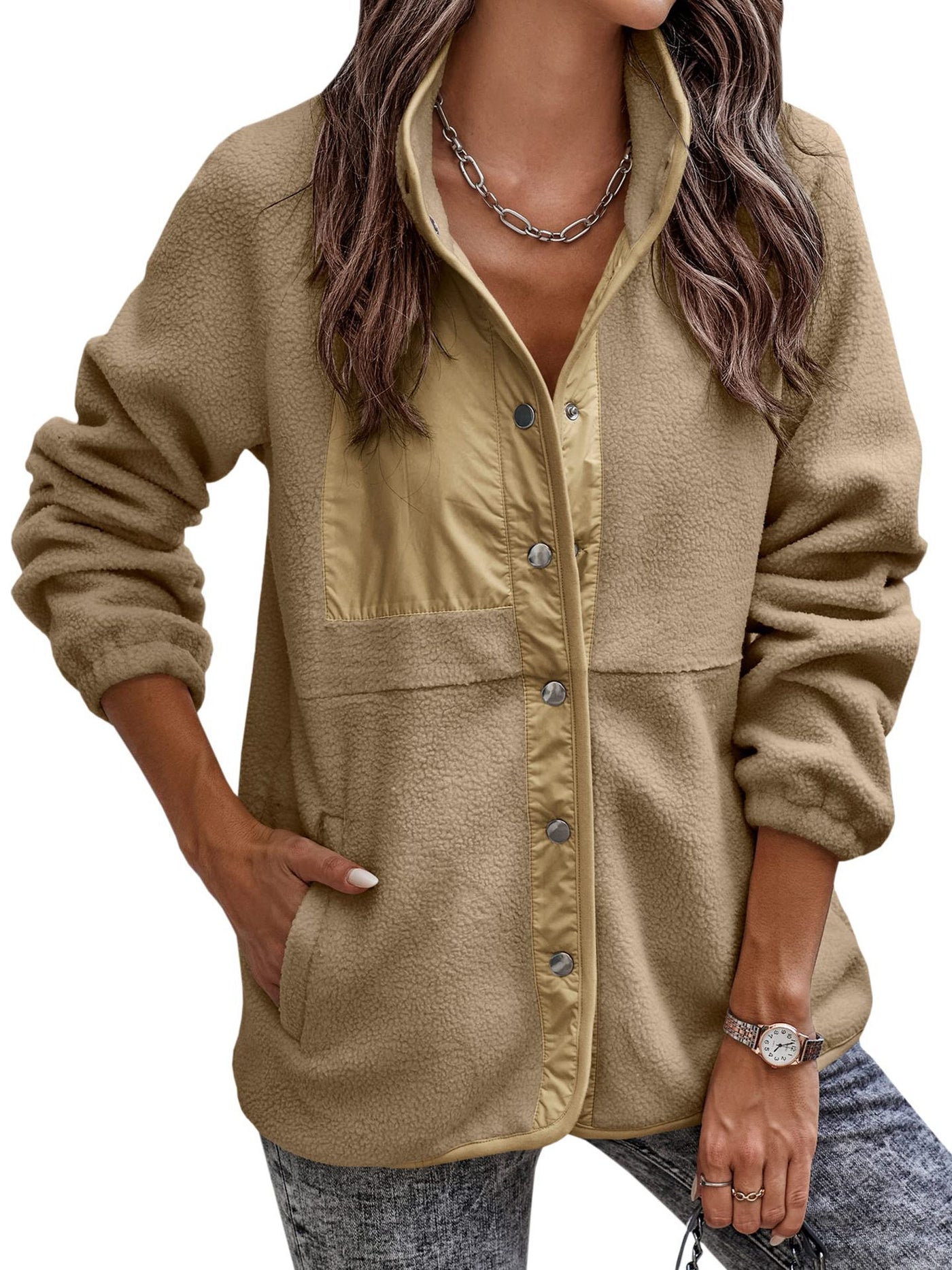 Button Up Polar Fleece Thermal Jacket