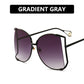 Classy Metal Frame Cutout Sunglasses