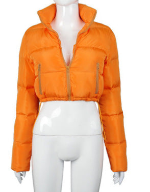 Warm Bread Down Crop Jacket w/Stand-up Collar