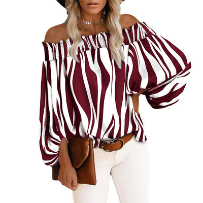 Vertically Striped Chiffon Shirt (up to 5XL)
