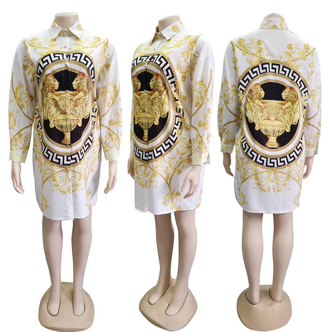 Golden Lion Royale Short Dress (up to 3XL)