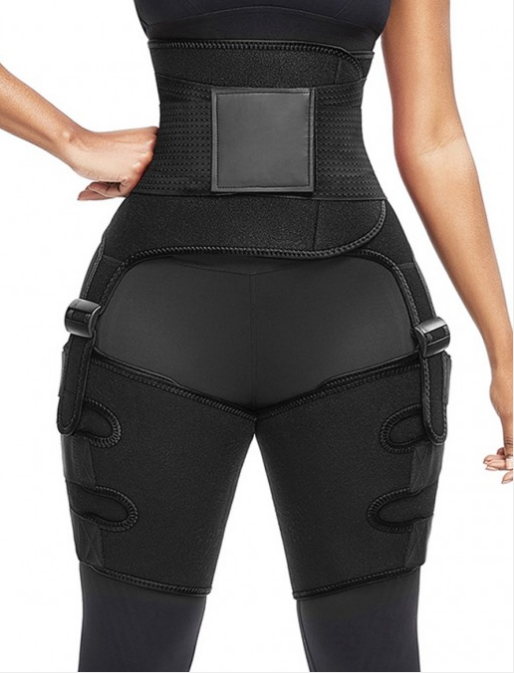 Waist Belt plus Leg Strap Adjustable One-piece Sports Girdle  (up to 3XL)