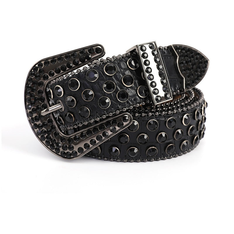 Diamond Bling Leather Belt