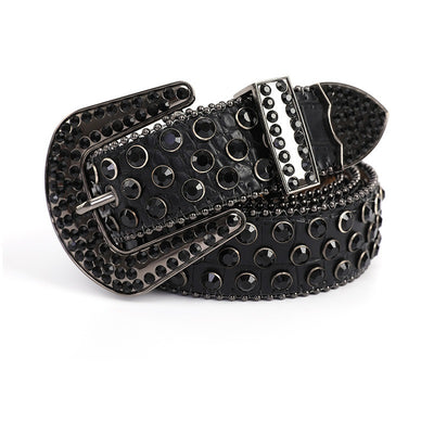 Diamond Bling Leather Belt
