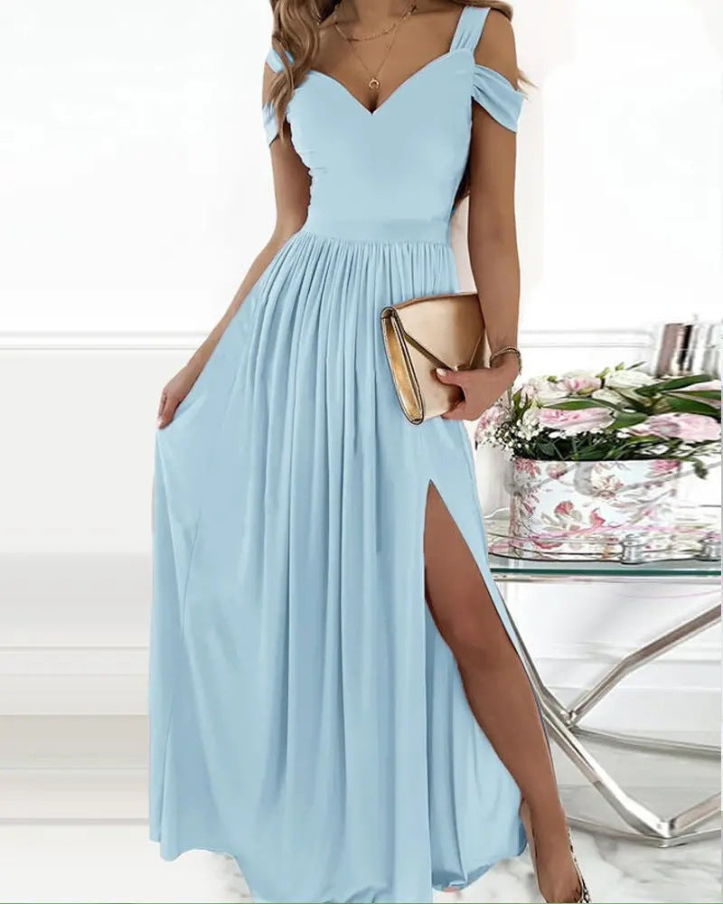 Long  Greek Style Chiffon Pleated Dress