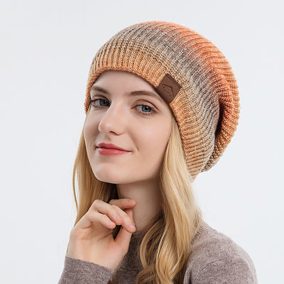 Gradient Tie-dye Knitted Woolen Hat