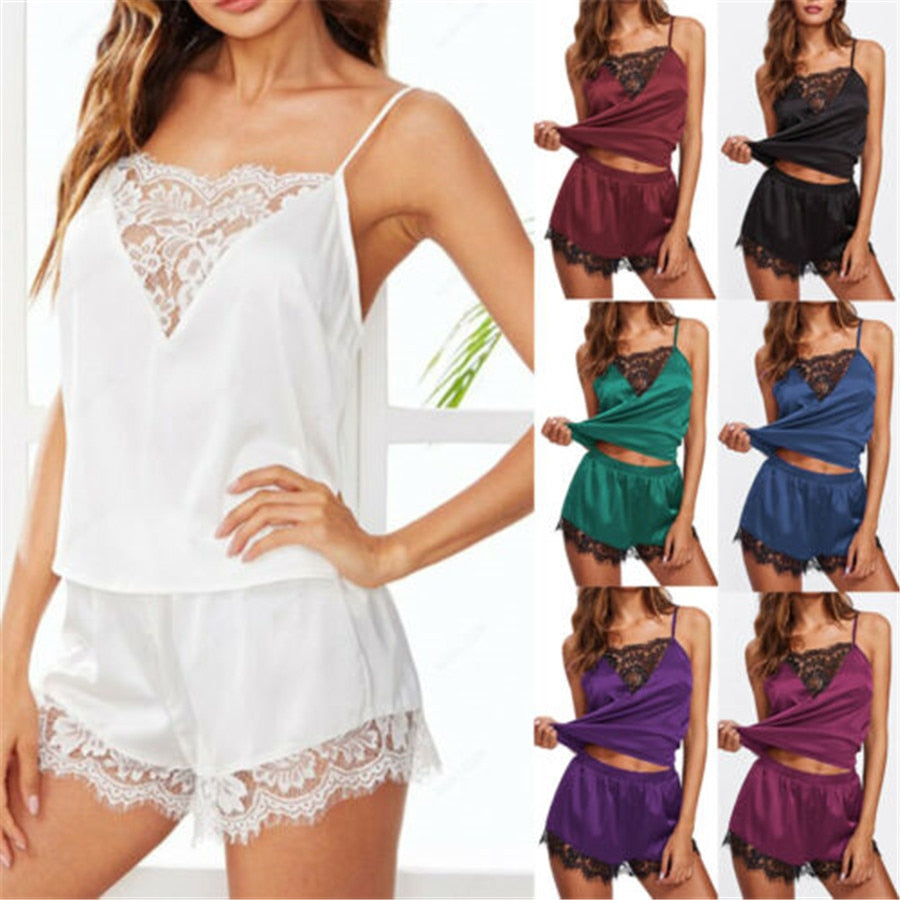 Lace Lingerie Two Piece Set  (Plus Sizes)
