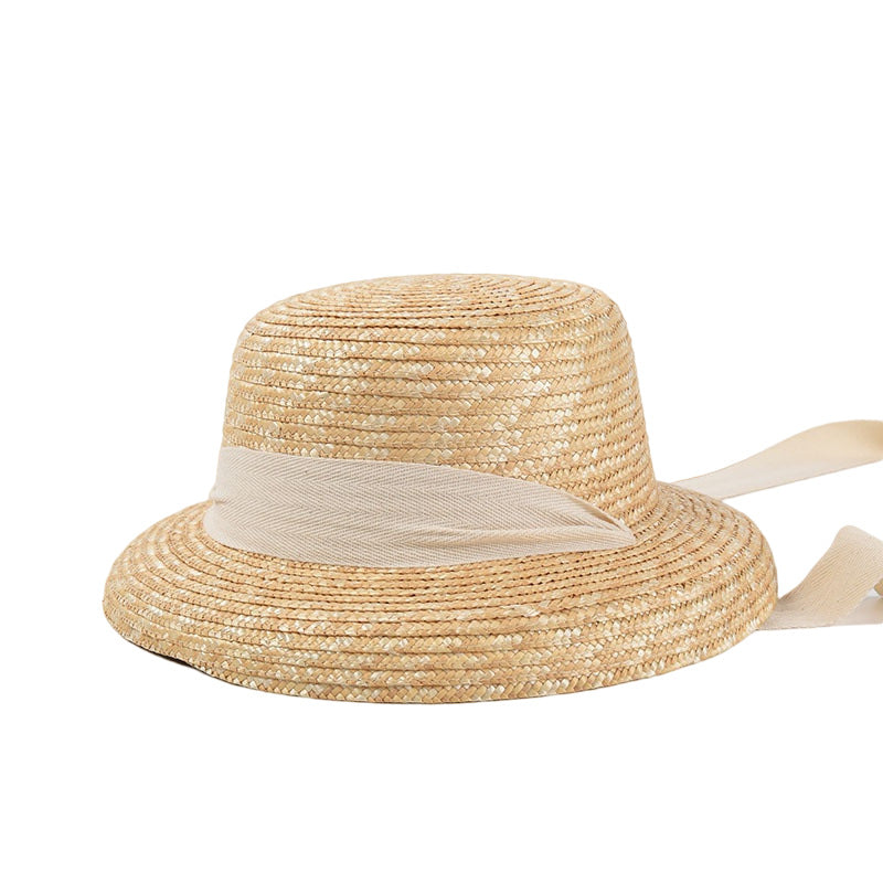French Strap Straw Lampshade Hat