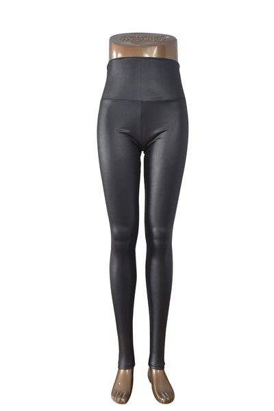 Shiny Faux Leather/Spandex Pencil Wind Leggings