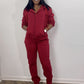 Solid Color Two Piece Sweatsuit w/Hood