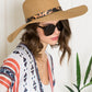 Justin Taylor Printed Belt Sunhat in Beige