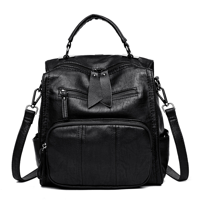 Faux Leather Multi Use Backpack/Handbag