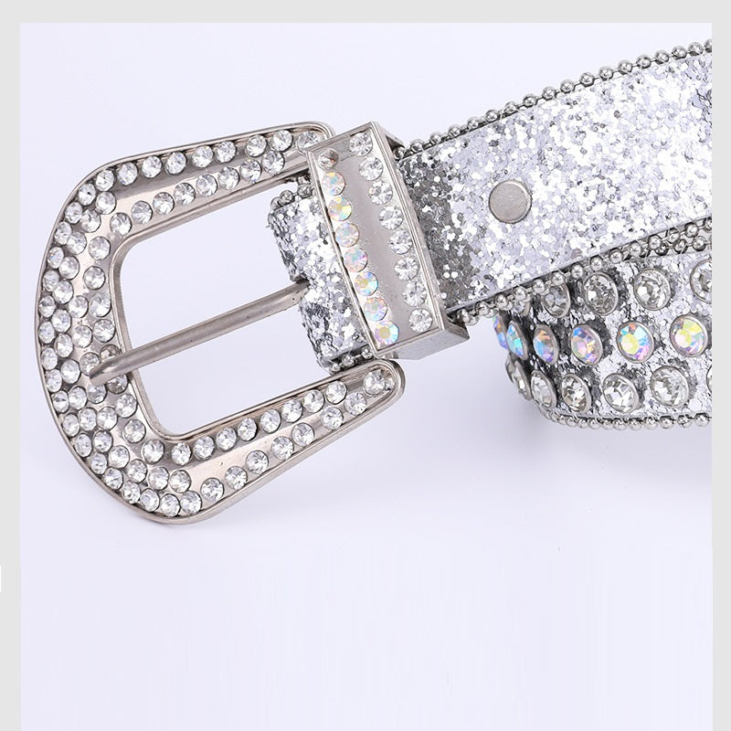 Diamond Bling Leather Belt
