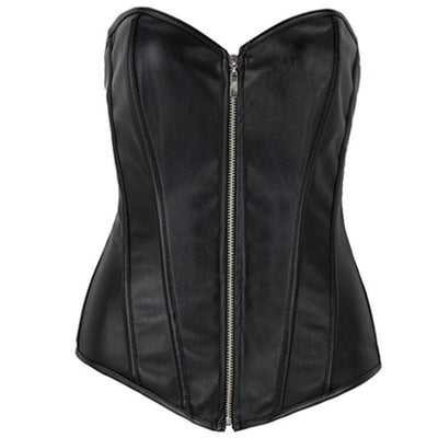 PU Leather Court Zip-up Bodice