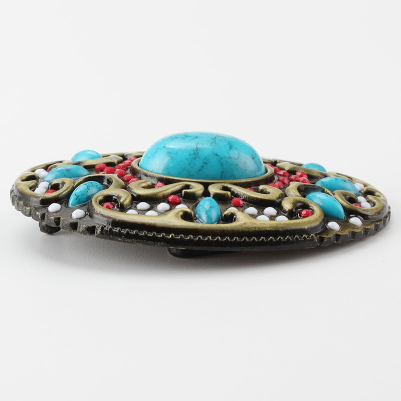 Bead Buckle Leather Belt