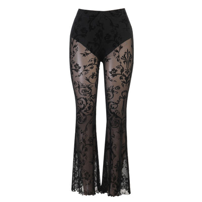 Boho Style See Thru Flared Pants