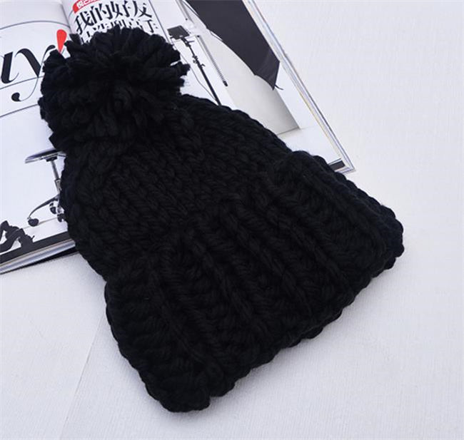 Knitted Hat with Pompon