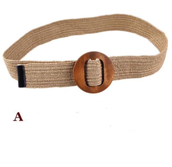 Hemp Weaved Rope Belts w/Wood Buckles