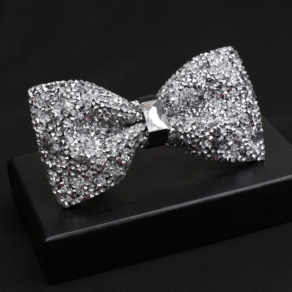 Shiny Diamond Bow Tie