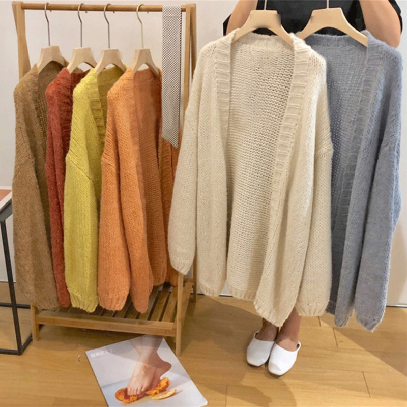 Lazy Wind Thick Loose Open Front Sweater