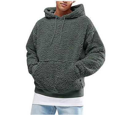 Fluffy Fleece Pullover Hooded Sweatshirt