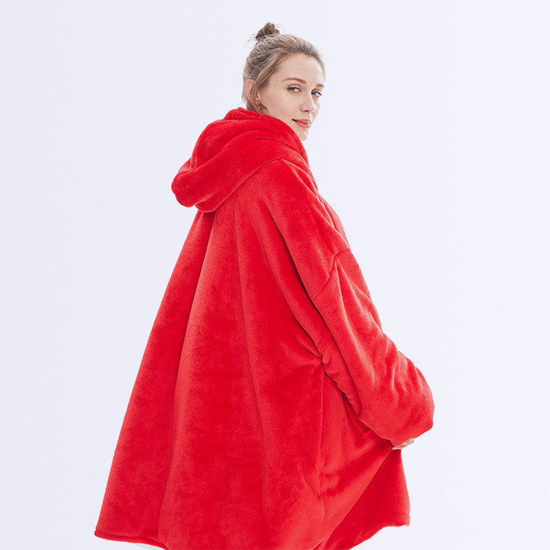 Super Long Oversized Fleece Sweatshirt w/Hood