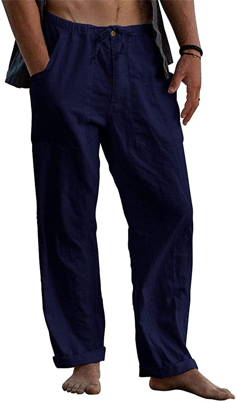 Loose Fitting Linen Drawstring Pants