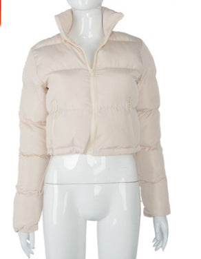 Warm Bread Down Crop Jacket w/Stand-up Collar