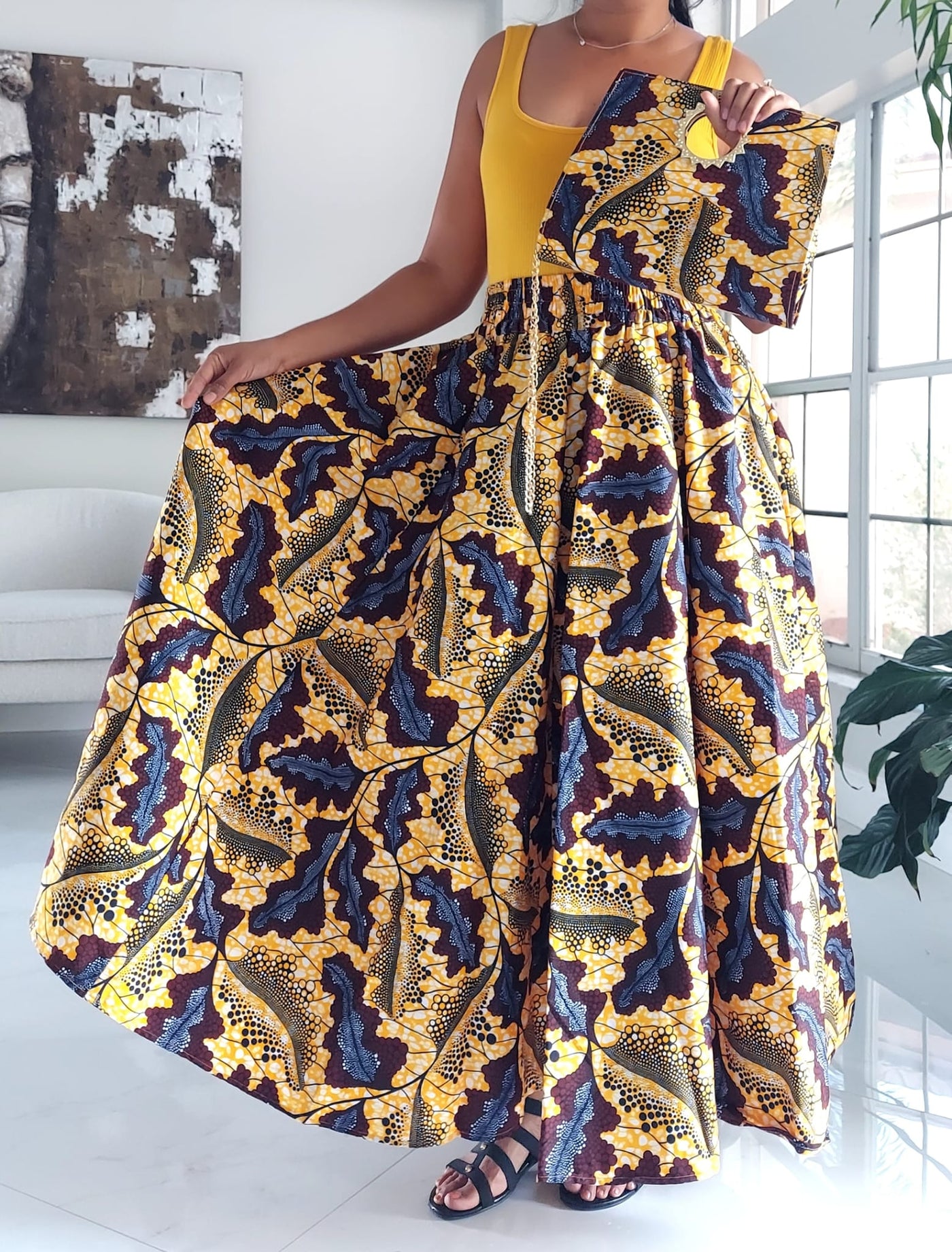 NEW Long Wrap Skirt, Scarf & Pocketbook Set