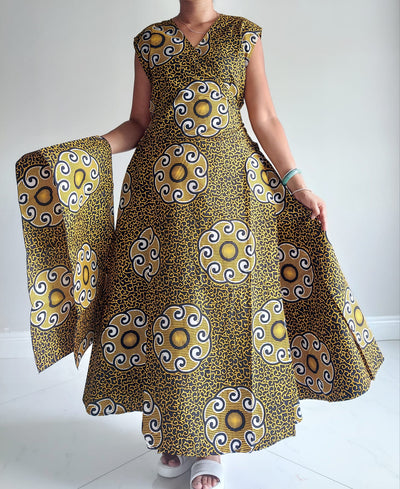 NEW-Long Wrap Dress