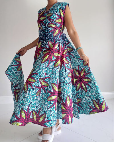 NEW-Long Wrap Dress