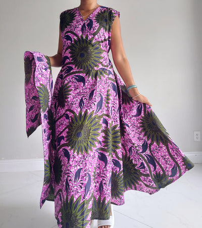 NEW-Long Wrap Dress