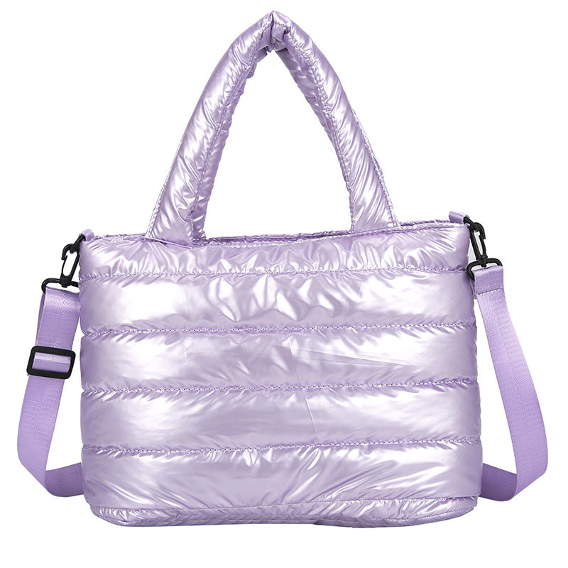 Shiny Puffy Shoulder Handbag