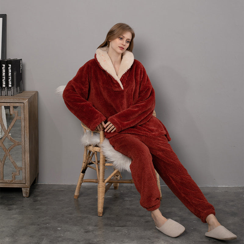 Coral Fleece Unisex Pajamas Set