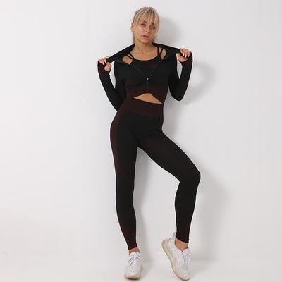 Quick Dry Seamless 3pcs Sport Set/Tracksuit