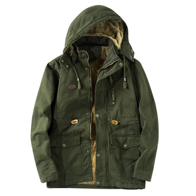 Mid-length Cotton Military Style Coat